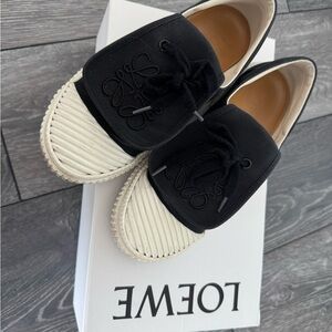 Loewe Black and Cream Espadrilles
